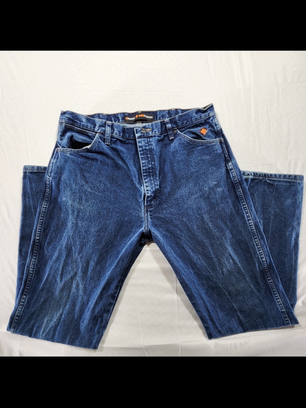Wrangler FR Advanced Comfort Jeans Mens 38x34 Blue Flame Resistant Work Denim